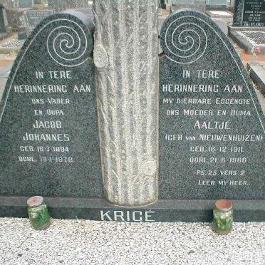 KRIGÉ Jacob Johannes 1894-1978 &amp; Aaltjé VAN NIEUWENHUIZEN 1911-1966