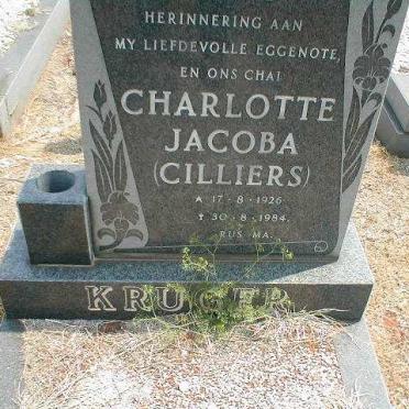 KRUGER Charlotte Jacoba nee CILLIERS 1926-1984
