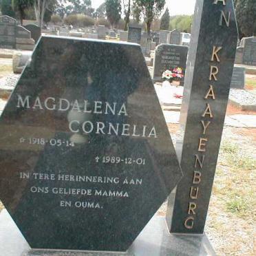 KRAAYENBURG Magdalena Cornelia, van 1918-1989