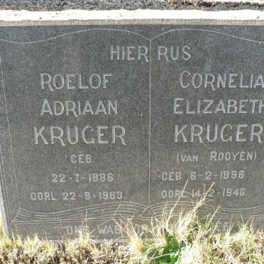 KRUGER Roelof Adriaan 1886-1963 &amp; Cornelia Elizabeth VAN ROOYEN 1896-1946