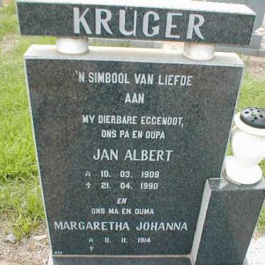 KRUGER Jan Albert 1909-1990 &amp; Margaretha Johanna 1914-