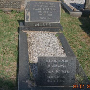 KRUGER Koos 1904-1977 &amp; Elizabeth Gertruida 1910-1965