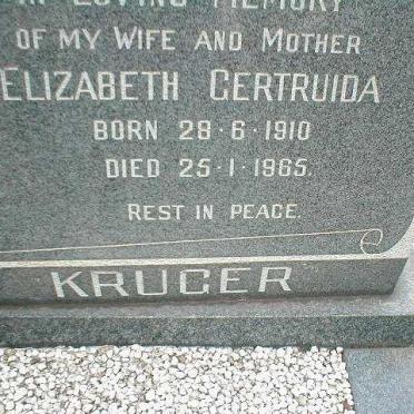 KRUGER Koos 1904-1977 &amp; Elizabeth Gertruida 1910-1965