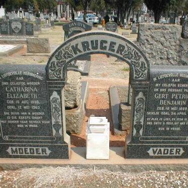 KRUGER Gert Petrus Benjamin 1889-1954 &amp; Catharina Elizabeth 1898-1963