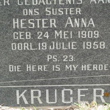 KRUGER Hester Anna 1909-1958