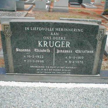 KRUGER Johannes Christiaan 1919-1976 &amp; Susanna Elizabeth 1922-1998
