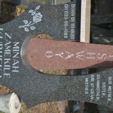 KUBHEKA Minah Zamekile 1920-1999