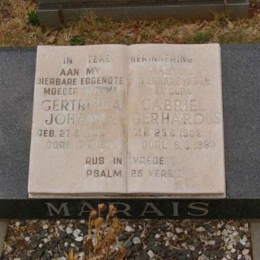 MARAIS Gabriël Gerhardus 1902-1984 &amp; Gertruida Johanna 1905-1978