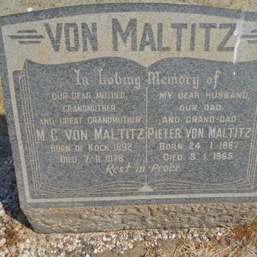 MALTITZ Pieter, von 1887-1965 &amp; M.C. DE KOCK 1892-1978