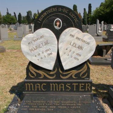 MAC MASTER Marietjie 1965-1991 :: MAC MASTER Lelani 1991-1991
