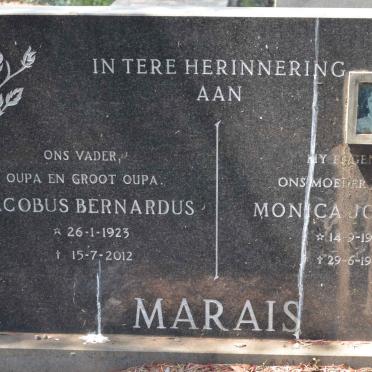 MARAIS Jacobus Bernardus 1923-2012 &amp; Monica Johanna 1930-1986
