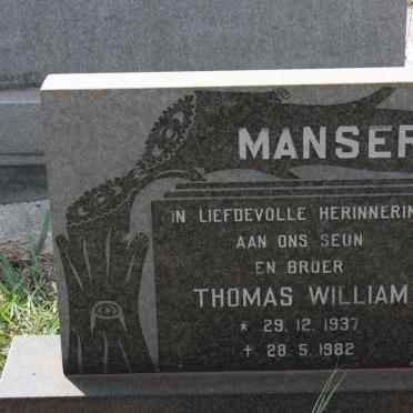 MANSER Thomas William 1937-1982
