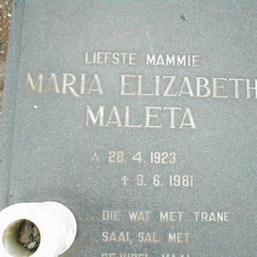 MALETA Maria Elizabeth 1923-1981