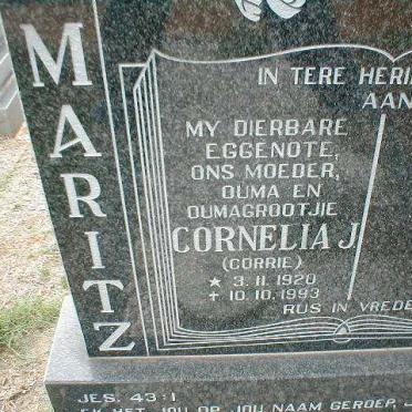 MARITZ Cornelia J. 1920-1993