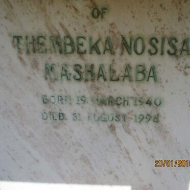 MAHLANGU Thembeka Nosisa Mashalaba 1940-1998