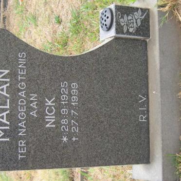 MALAN Nick 1925-1999