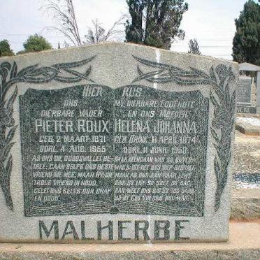MALHERBE Pieter Roux 1871-1955 &amp; Helena Johanna BRINK 1874-1953