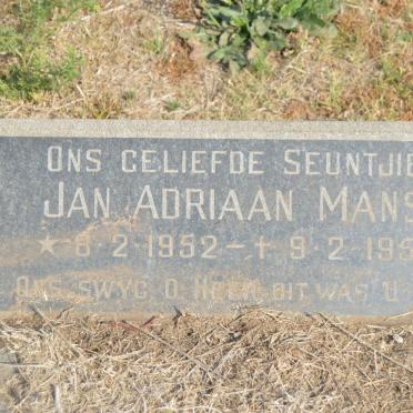MANS Jan Adriaan 1952-1952