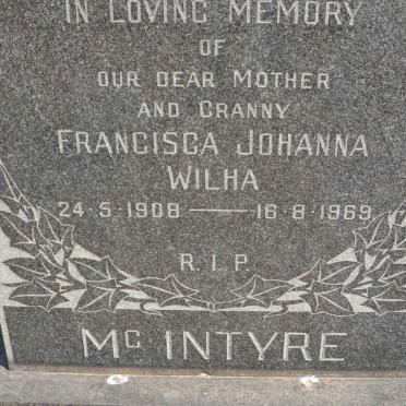 McINTYRE Francisca Johanna Wilha 1908-1969