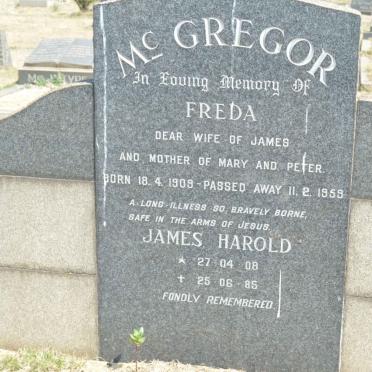 McGREGOR James Harold 1908-1985 &amp; Freda 1909-1959