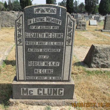 McCLUNG Robert McKay -1960 &amp; Elizabeth -1950
