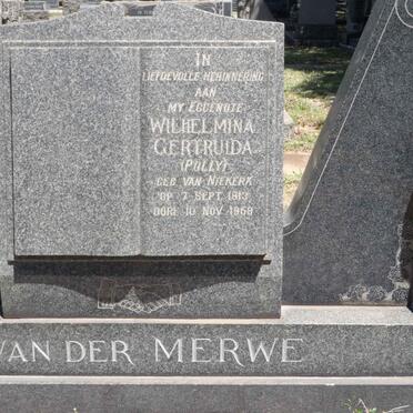MERWE Wilhelmina Gertruida, van der nee VAN NIEKERK 1913-1959