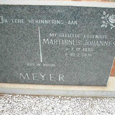 MEYER Marthinus Johannes 1935-1976