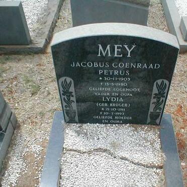 MEY Jacobus Coenraad Petrus 1903-1980 &amp; Lydia KRUGER 1911-1993