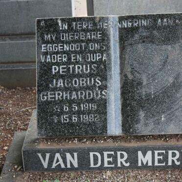 MERWE Petrus Jacobus Gerhardus, van der 1919-1982