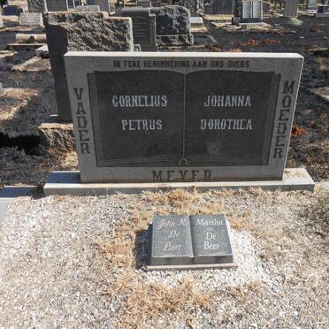 MEYER Cornelius Petrus &amp; Johanna Dorothea :: DE BEER John R. :: DE BEER Martha J.E.