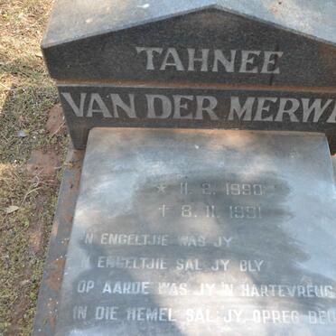 MERWE Tahnee, van der 1990-1991