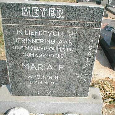 MEYER Maria E. 1919-1997