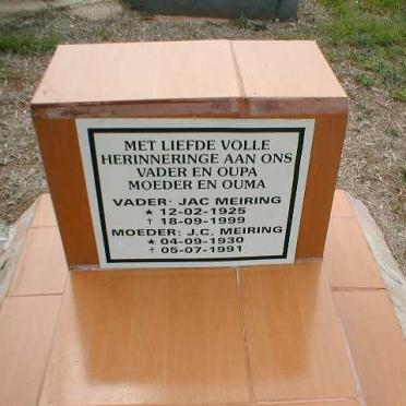 MEIRING Jac 1925-1999 &amp; J.C. 1930-1991