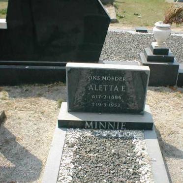 MINNIE Aletta E. 1886-1953