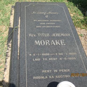 MORAKE Titus Jeremiah 1926-1998