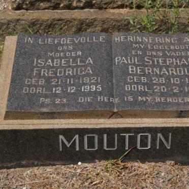 MOUTON Paul Stephanus Bernardus 1917-1968 &amp; Isabella Fredrica 1921-1995