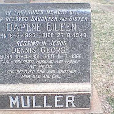 MULLER Dennis George 1931-1966 &amp; Daphne Eileen 1933-1949