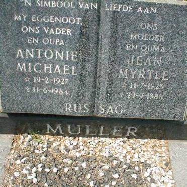 MULLER Antonie Michael 1927-1984 &amp; Jean Myrtle 1927-1988
