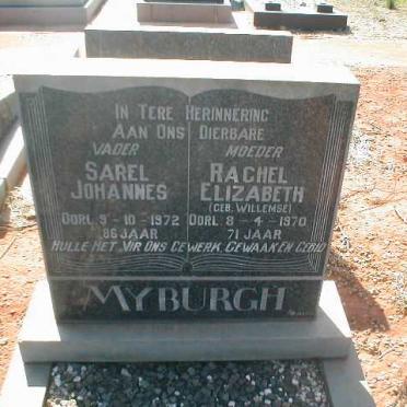 MYBURGH Sarel Johannes -1972 &amp; Rachel Elizabeth WILLEMSE  -1970