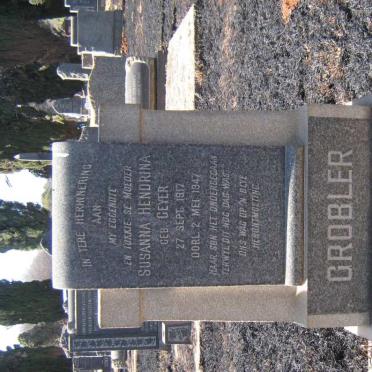 MYBURGH Susanna Hendrina voorheen GEYER 1886-1956 :: GROBLER Susanna Hendrina nee GEYER 1917-1947