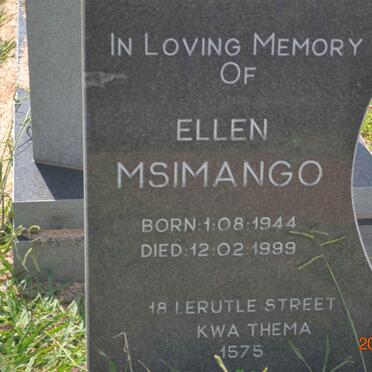 MSIMANGO Ellen 1944-1999