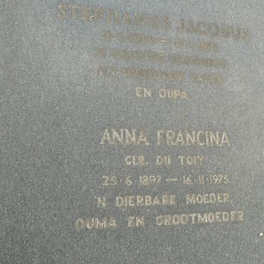 NAUDE Stephanus Jacobus 1894-1973 &amp; Anna Francina DU TOIT 1897-1975