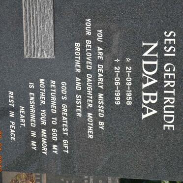 NDABA Sesi Gertrude 1958-1999