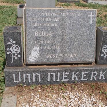NIEKERK Beulah, van 1920-1988