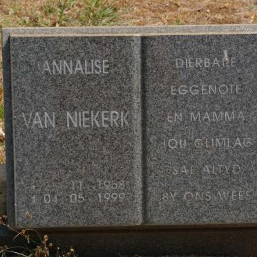 NIEKERK Annalise, van 1958-1999