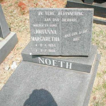 NOETH Johanna Margaretha 1894-1980