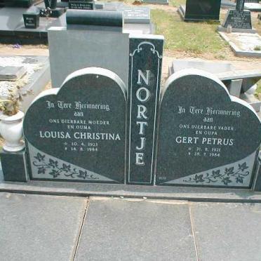 NORTJE Gert Petrus 1921-1984 &amp; Louisa Christina 1923-1984