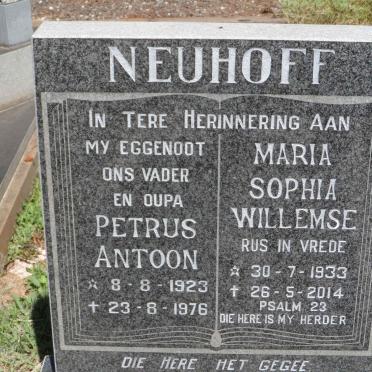 NEUHOFF Petrus Antoon 1923-1976 &amp; Maria Sophia WILLEMSE 1933-2014