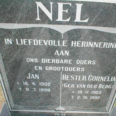 NEL Jan 1902-1990 &amp; Hester Cornelia VAN DER BERG 1903-1992