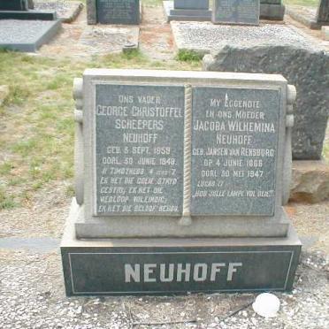 NEUHOFF George Christoffel Scheepers 1859-1948 &amp; Jacoba Wilhemina JANSEN VAN RENSBURG 1866-1947